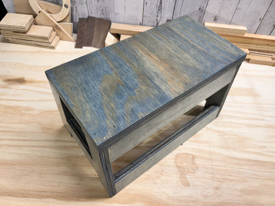 Blue-gray stained step stool