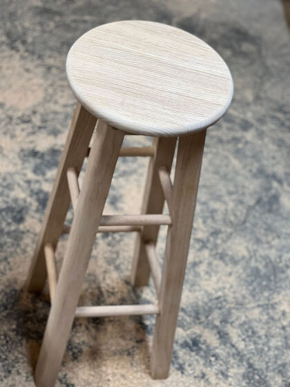 Unfinished oak bar stool